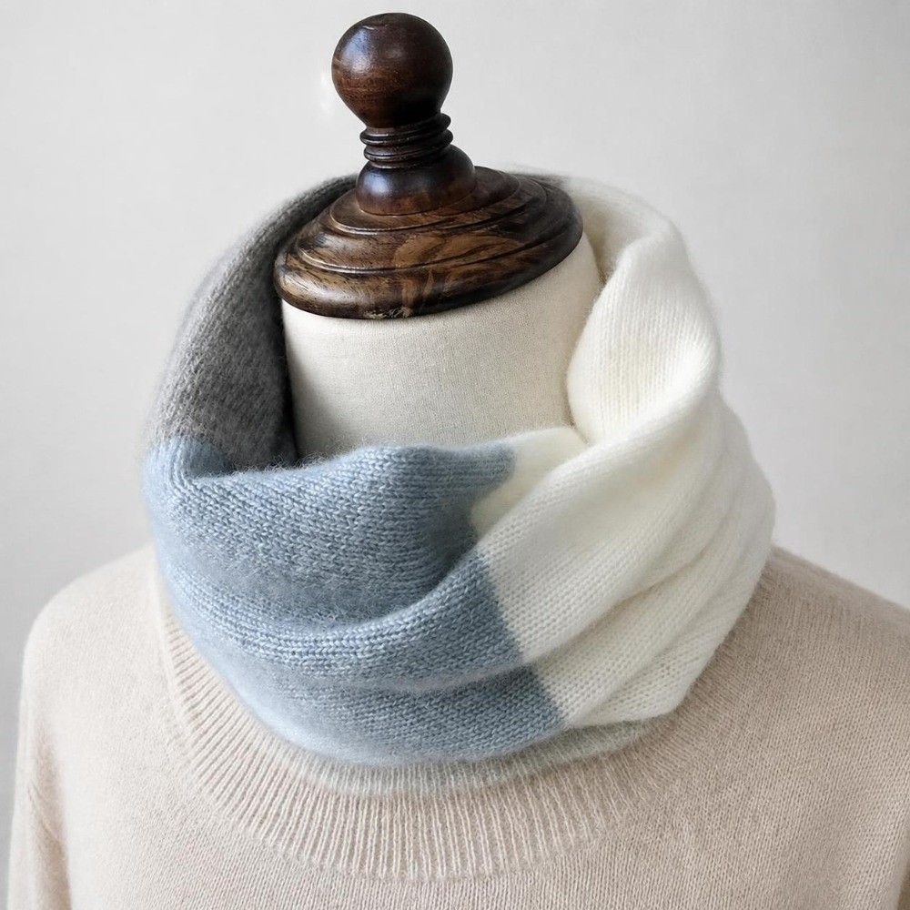 Bufanda infinita de colores co - Infinity Scarf Knit reseña y precio